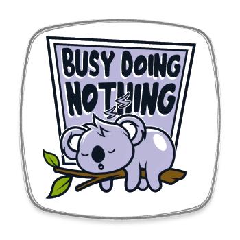 Occupé à ne rien faire Koalabear Amoureux de l’eucalyptus - Magnet carré - blanc - Devant