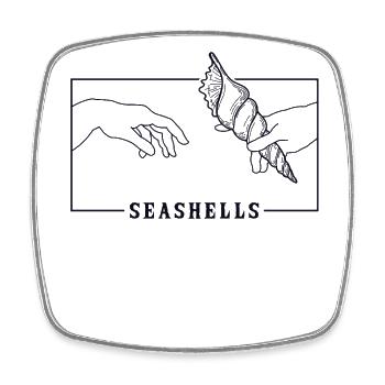 Michelangelo Creation of Adam Seashells Seashell - Square fridge magnet - white - Front