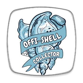 Offishell Collector Shell Shelling Bag Seashell - Square fridge magnet - white - Front