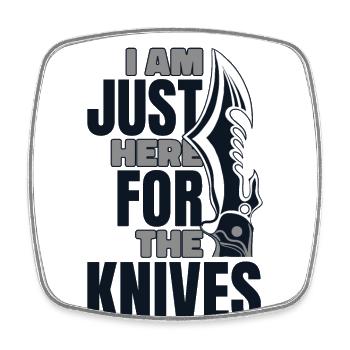 Nur hier für das Messer Restoration Lover Knife - Viereckiger Kühlschrankmagnet - Weiß - Vorne