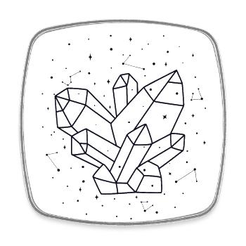 Sternbild Mineral Collecting Konstellation - Viereckiger Kühlschrankmagnet - Weiß - Vorne
