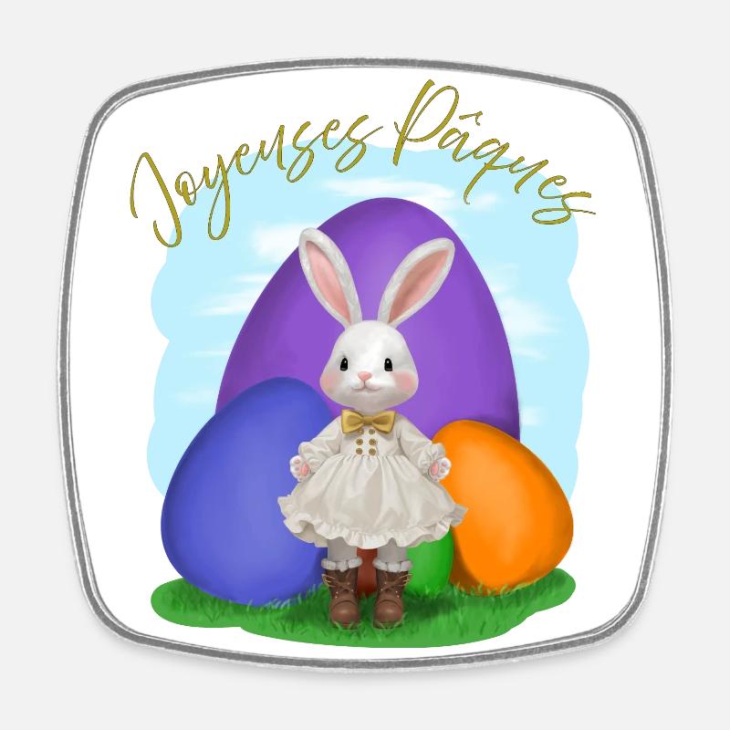 Easter Rabbit - Square fridge magnet - white