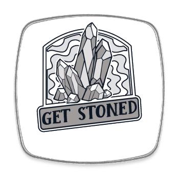 Holen Sie sich Stoned Geologist Rockhounding Mineral - Viereckiger Kühlschrankmagnet - Weiß - Vorne