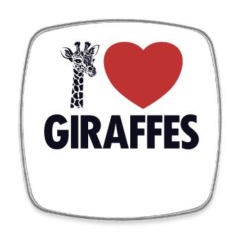 I love Giraffes Nubian African Giraffidae Giraffe - Square fridge magnet - white - Front