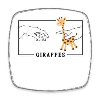 Michel-Ange Création d’Adam Girafes Nubiens - Magnet carré - blanc - Devant
