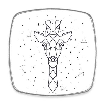 Sternbild Giraffenkonstellation Nubian African - Viereckiger Kühlschrankmagnet - Weiß - Vorne