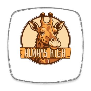 Always High Giraffidae Nubian African Giraffe - Square fridge magnet - white - Front
