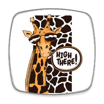 High There African Giraffidae Nubian Giraffe - Square fridge magnet - white - Front