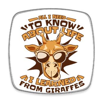 I Learned From Giraffes African Giraffidae Nubian - Square fridge magnet - white - Front