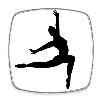 Ballet with gymnastics - Square fridge magnet - white - Front