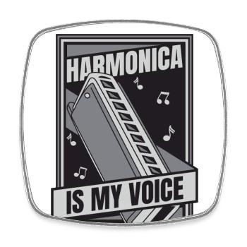 L’harmonica est ma voix Harmoniste Harmoniste - Magnet carré - blanc - Devant