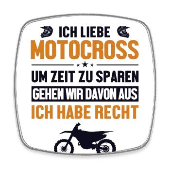 Motocrossliebhaber chapeau immer Recht Racing Riders - Magnet carré - blanc - Devant