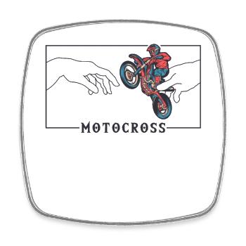 Michelangelo Creation of Adam Motocross Supermoto - Square fridge magnet - white - Front