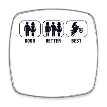 Good Better Best Motocross Racing Supermoto - Square fridge magnet - white - Front