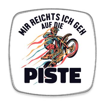 Mir reichts ich geh auf die Piste Supermoto - Magnet carré - blanc - Devant