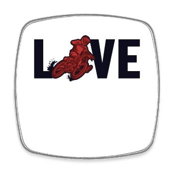 Motocross Love Racing Supermoto Motorcycle Riders - Square fridge magnet - white - Front