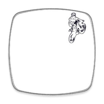 Motocross Logo Emblem Supermoto Motorcycle Racing - Square fridge magnet - white - Front
