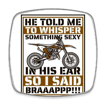 Whisper Something Sexy Racing Supermoto - Square fridge magnet - white - Front