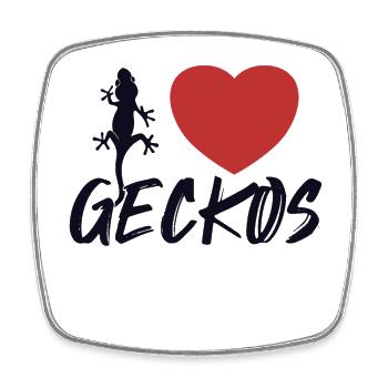 J’aime Geckos Lézard à crête Gekkota Leopard Gecko - Magnet carré - blanc - Devant
