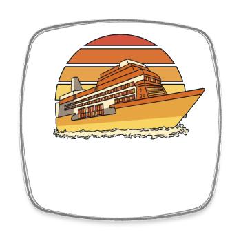Retro Cruise Ship Cruising Crew Passangers Cruise - Square fridge magnet - white - Front