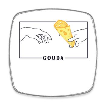 Michelangelo Kreation von Adam Gouda Hersteller Queso - Viereckiger Kühlschrankmagnet - Weiß - Vorne