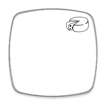Gouda Logo Emblem Käsehändler Hersteller Queso Gouda - Viereckiger Kühlschrankmagnet - Weiß - Vorne