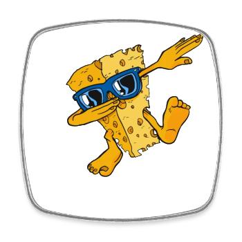 Dabbing Gouda Maker Queso Cheesemonger Liebhaber - Viereckiger Kühlschrankmagnet - Weiß - Vorne