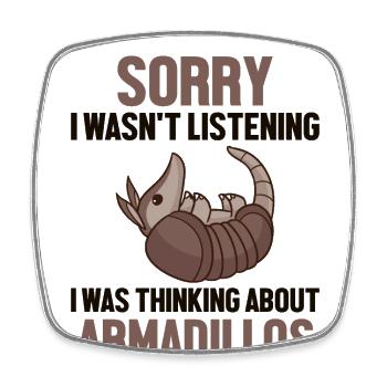 Dachte an Armadillos Pink Fairy - Viereckiger Kühlschrankmagnet - Weiß - Vorne