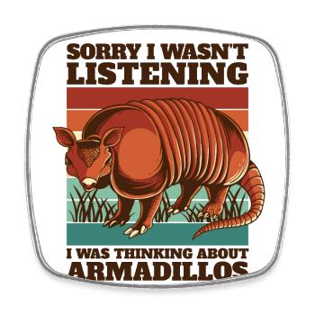 Ich dachte an Armadillos Pink Fairy - Viereckiger Kühlschrankmagnet - Weiß - Vorne