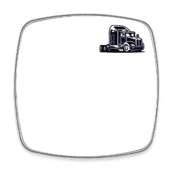 Truck Logo Emblem Trucker Legends Truckie Lover - Square fridge magnet - white - Front