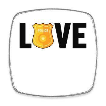 Love Correctional Facility Prison Guard - Square fridge magnet - white - Front