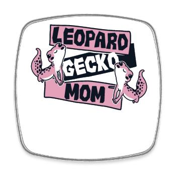 Leopard Gecko Mama Schopfeidechse Gekkota Leopard - Viereckiger Kühlschrankmagnet - Weiß - Vorne