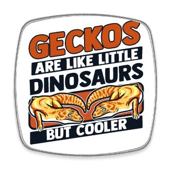 Like Little Dinosaurs But Cooler Crested Leopard - Square fridge magnet - white - Front