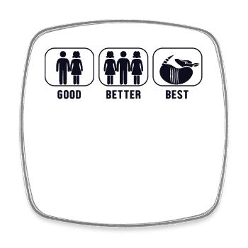 Good Better Best Armadillo Pink Fairy Cingulata - Square fridge magnet - white - Front