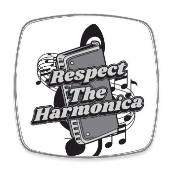 Respect The Harmonica Harmonist Harmonicist - Square fridge magnet - white - Front