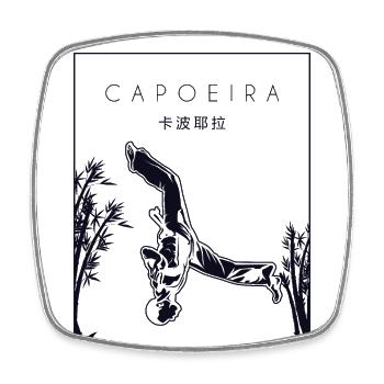 Capoeira Chinesischer Hanzi Ginga Capoeirista Tanz - Viereckiger Kühlschrankmagnet - Weiß - Vorne