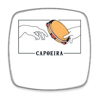 Michelangelo Kreation von Adam Capoeira Ginga - Viereckiger Kühlschrankmagnet - Weiß - Vorne