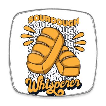 Pain au levain Whisperer Pâte à pain Pain - Magnet carré - blanc - Devant