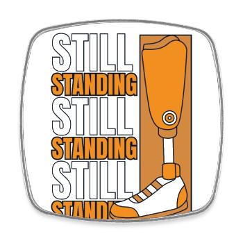Still Standing Artificial Legs User Leg Prosthesis - Square fridge magnet - white - Front
