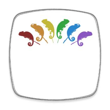 Chameleons LGBT Rainbow Panther Veiled Lover - Square fridge magnet - white - Front
