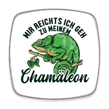 Mir reichts ich geh zu meinem Chamäleon Veiled - Square fridge magnet - white - Front