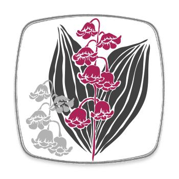Floral ornament - Square fridge magnet - white - Front