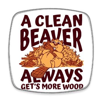 Clean Beaver obtient toujours plus de bois au Nord - Magnet carré - blanc - Devant