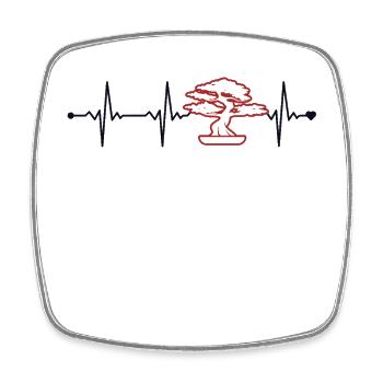 Bonsai Heartbeat Bonsai Pots Penjing Indoor - Square fridge magnet - white - Front