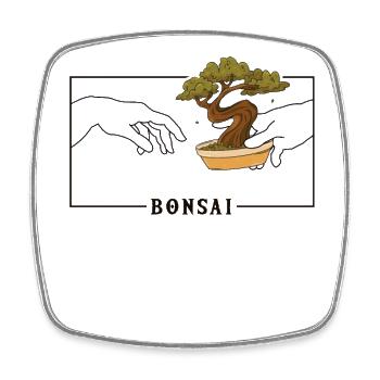 Michel-Ange Création de pots à bonsaï Adam Bonsai - Magnet carré - blanc - Devant