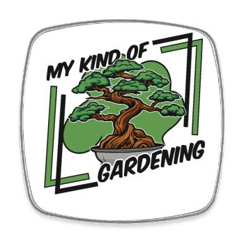 Meine Art der Gartenarbeit Bonsai Töpfe Penjing - Viereckiger Kühlschrankmagnet - Weiß - Vorne