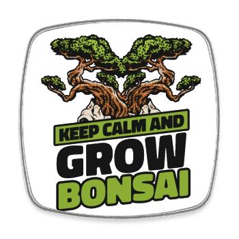Keep Calm And Grow Bonsai Bonsai Pots Penjing - Square fridge magnet - white - Front