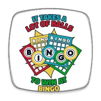 Il faut beaucoup de boules pour gagner à l’appelant de bingo - Magnet carré - blanc - Devant