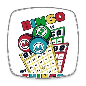 Bingo Is My Thingo Caller Daubers Professional - Magnet carré - blanc - Devant