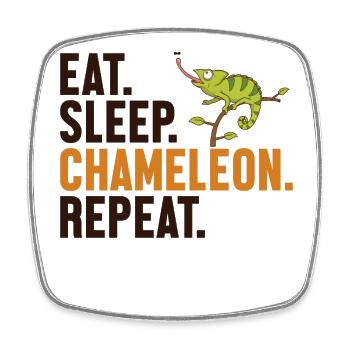 Manger Dormir Caméléon Répéter Voilé Panther Amant - Magnet carré - blanc - Devant